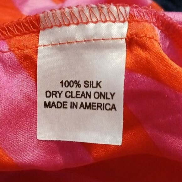 Amanda Uprichard Silk Pink‎ Red Zig Zag Pattern Mini Empire Waist Dress Size L - Picture 7 of 11